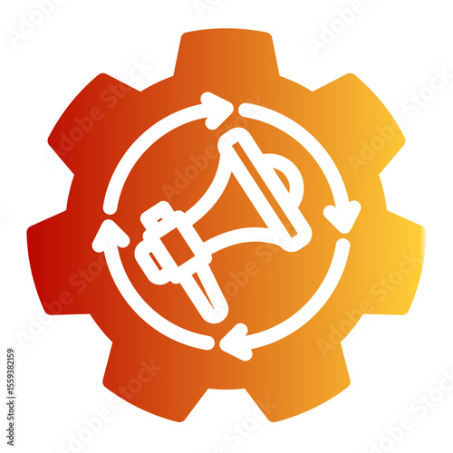 Automated Campaign and AI Advertising Icon (Solid Gradient style)