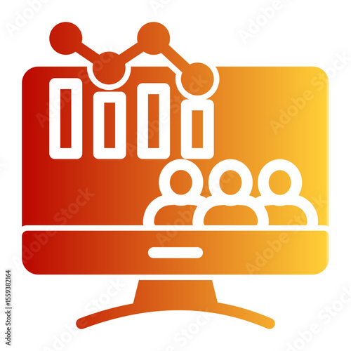 Visitor Analytics and Audience Tracking Icon (Solid Gradient style)