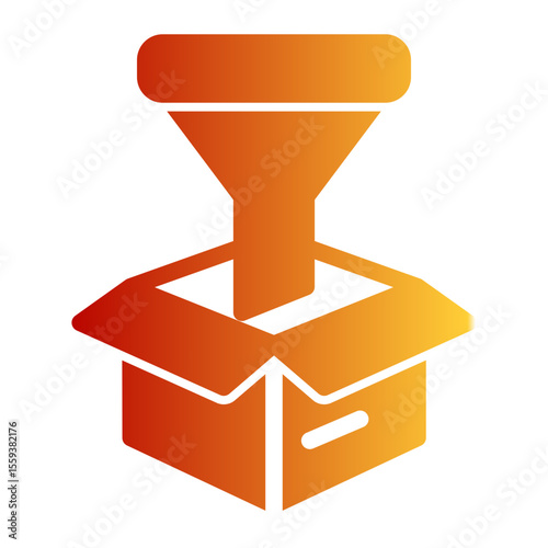 Data Filtering and Conversion Funnel Icon (Solid Gradient style)