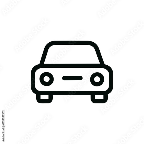 Line Art Simple Car Front View Automobile Vehicle Icon
