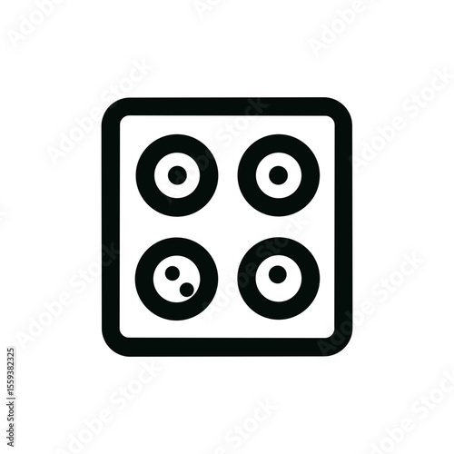 Simple Line Style Four Element Option Circle Icon Symbol Shape