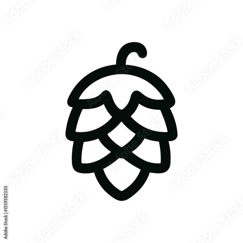 Simple Outline Hop Icon Design Symbol for Beer Brewing Business