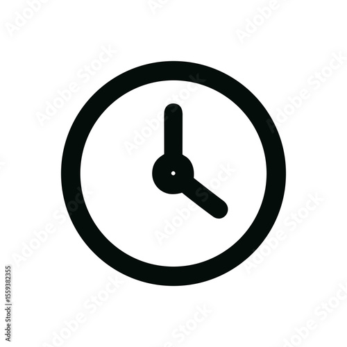 Simple Outline Clock Icon Representing Time Management and Schedule Keeping