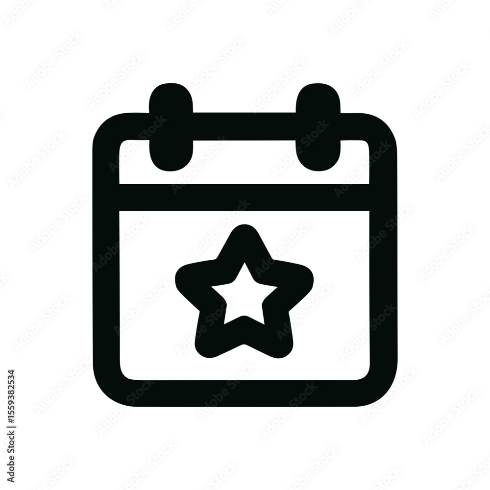Outline Bold Calendar Star Event Date Reminder Appointment Icon Outline Bold Calendar Star Event Date Reminder Appointment Icon