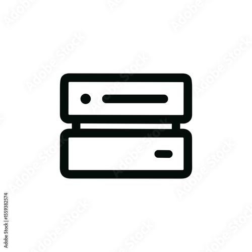Minimalist Outline Style Server Rack Simple Line Art Data Center Icon
