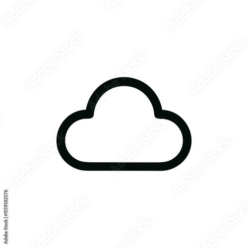 Simple Outline Cloud Weather Symbol Graphic Shape Icon Illustration