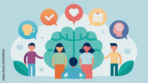 Mental Health Support Group Being part of a mental health support group offers a sense of community and understanding while also providing helpful resources and strategies for. Vector illustration