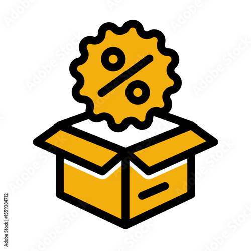 Price Cut and Limited Offer Tag Icon (Solid Color Lineal style)