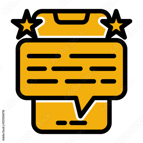 Customer Review and Satisfaction Rating Icon (Solid Color Lineal style)