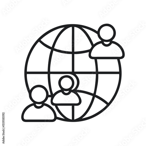 Global Culture Represented Through Diverse People Icons and a Connected World