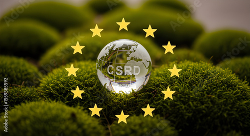 CSRD EU Globe Sustainability Concept