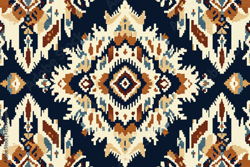 The native American pattern from the southwest region is known for its geometric and colorful vintage design, which can be used to create unique textiles, home decor, and upholstery elements