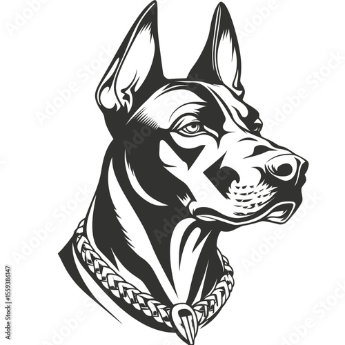 Aztec t shirt design featuring xolotl, created in black and white line art with traditional aztec patterns
