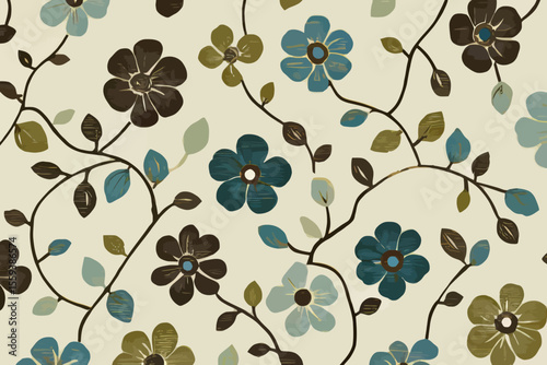 Ikat floral paisley embroidery on a white background incorporates traditional ethnic ikat, aztec abstract modern patterns, and a seamless pattern in tribal, folk embroidery, and mexican style