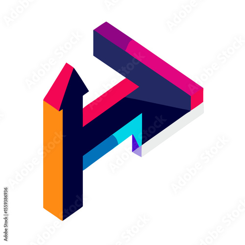 Colorful Arrow Symbolizing Direction and Progress for Web Design, Marketing Graphics, Business Presentations, and Creative Content Creation  
