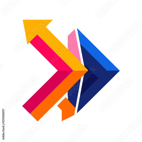 Dynamic Colorful Arrow Design Representing Growth and Progress for Business Websites, Marketing Blogs, and Digital Content Creation  