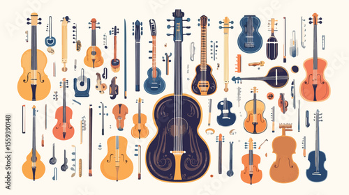 Flat Vector Musical Instrument Icon Illustration