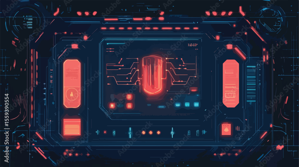 Obraz premium Digital Biometric Sensor for Fingerprint Security