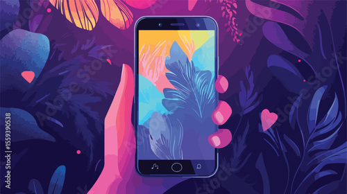 Professional Mobile Phone Fingerprint Illustration