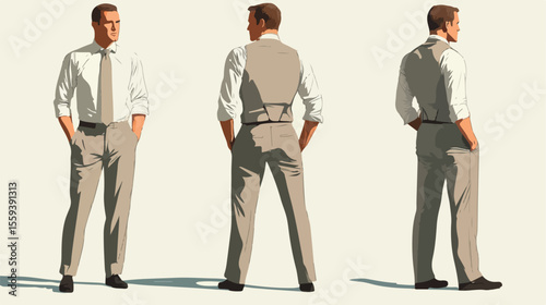 Stylish Smart Model Posing in Formal Clothing