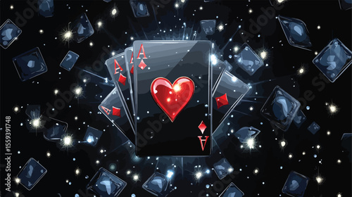 Professional Casino Poker King Diamond Black Red Card Deck