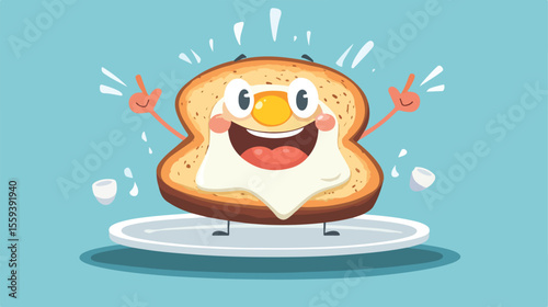 Delicious and Nutritive Breakfast Character Vector Illustration
