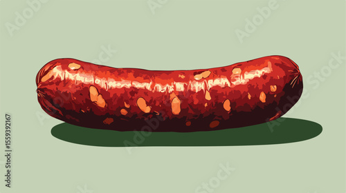Delicious Sausage Food Flat Vector Illustration