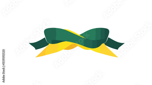 Brazil Flag in Ribbon Flat Vector Illustration