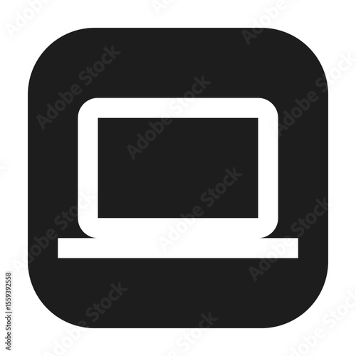 Computer icon representing computer functionality or feature.