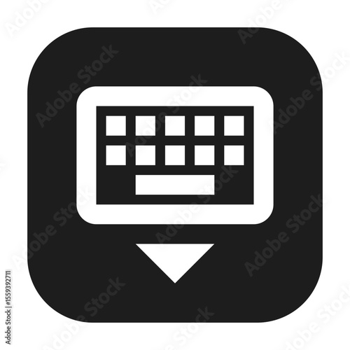 Keyboard hide icon representing keyboard hide functionality or feature.