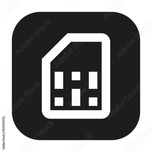Sim card icon representing SIM card functionality or feature.