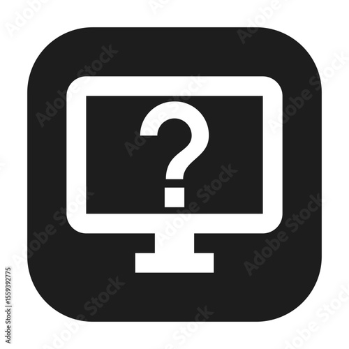 Unknown computer icon representing unknown computer functionality or feature.