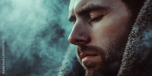 Man in Fur Looking Down