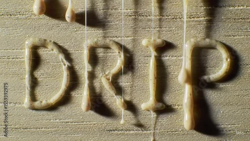 drip word on a wall