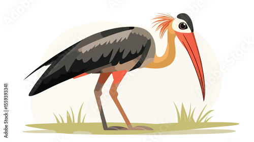 Adorable Flemish Bird Cute Flat Vector Illustration
