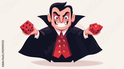 Dracula Character Vector Illustration for Halloween Designs