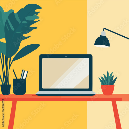 Digital Tablet Flat Vector Illustration with Various Icons and Gadgets