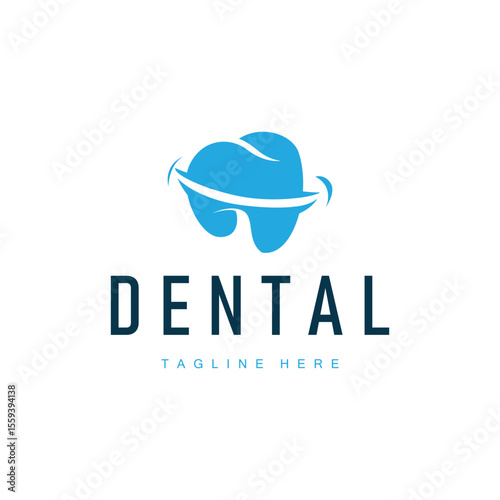 Dental care logo concept, with a simple minimalist concept as a symbol of dental health and dental care template for dental clinics, businesses, product brand