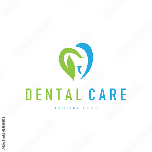 Dental care logo concept, with a simple minimalist concept as a symbol of dental health and dental care template for dental clinics, businesses, product brand