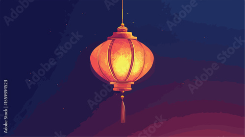 Diwali Lantern Hanging Icon Flat Vector Illustration