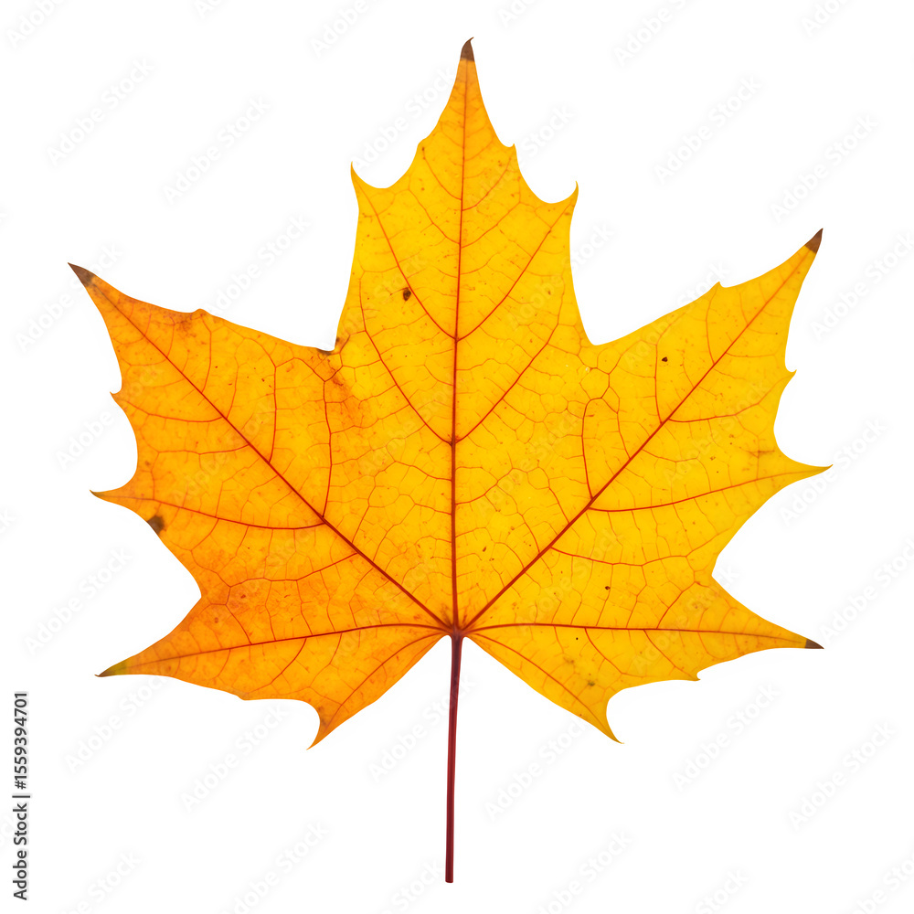 Obraz premium Warm Autumn Maple Leaves - Beautiful Fall Foliage, Isolated on White or Transparent Background
