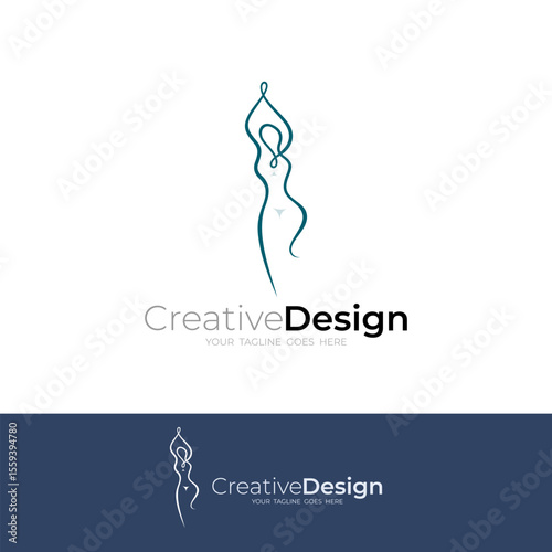 logo of a beautiful woman's body, health and sports icon