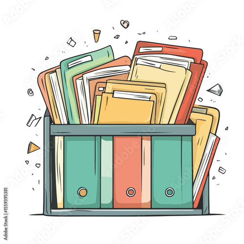Creative Cartoon Vector Illustration Hand Drawing of Document Files