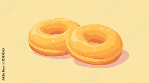 Cute Kawaii Sweet Food Donut Vector Illustration