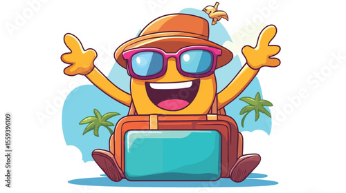 Dot Symbol Mascot Vacation Vector Illustration