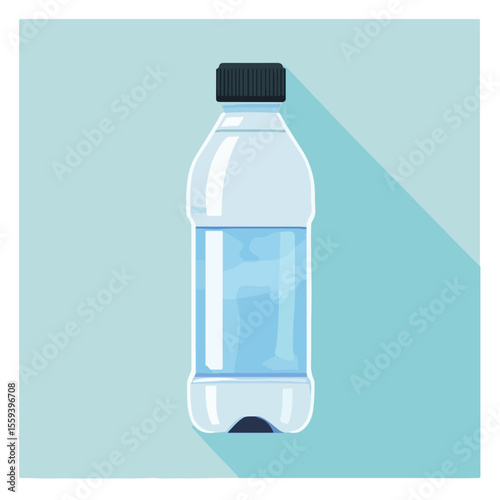 Hydrate with Drink Water Bottle Vector Illustration