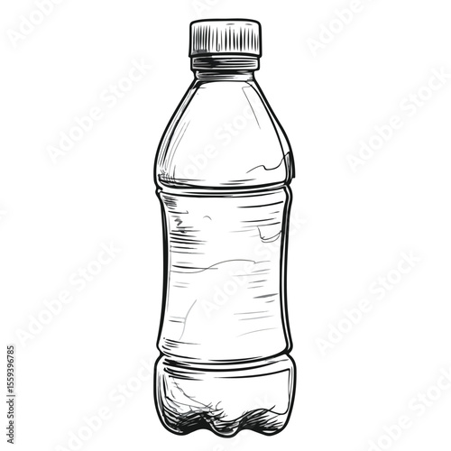 Colorful Cartoon Vector Illustration of Drinking Water Bottle - Hydration Concept