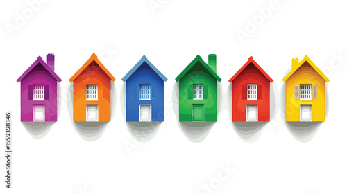 Colorful House Icon Vector Art Isolated