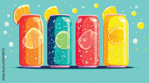 Refreshing Soda Can Flat Vector Illustration