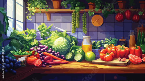 Fresh and Natural Bounty: Healthy Eating Vegetable Harvest Abundance